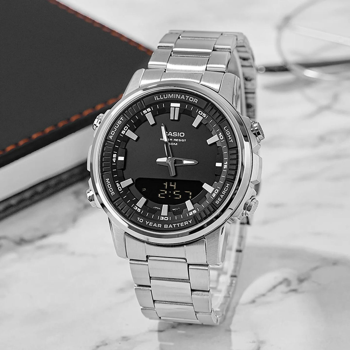 Multifunctional Waterproof AMW-880D Series Classic Dual Display Casio Men's Watch